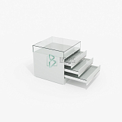 Витрина профессиональная горизонтальная односторонняя с выдвижными ящиками